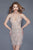 Primavera Couture - 3138 Bejeweled Plunging V-neck Cocktail Dress in Pink and Silver