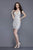 Primavera Couture - 3138 Bejeweled Plunging V-neck Cocktail Dress in White