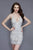 Primavera Couture - 3138 Bejeweled Plunging V-neck Cocktail Dress in White
