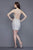 Primavera Couture - 3138 Bejeweled Plunging V-neck Cocktail Dress in White