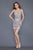 Primavera Couture - 3139 Beaded Deep V-neck Fitted Dress in Neutral