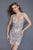 Primavera Couture - 3139 Beaded Deep V-neck Fitted Dress in Neutral