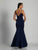 Dave & Johnny - 3139 Plunging Sweetheart Trumpet Gown in Blue