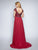 Nina Canacci - 3141 Elegant Beaded Bodice V Neck A Line Gown In Red