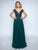 Nina Canacci - 3141 Elegant Beaded Bodice V Neck A Line Gown In Green