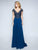 Nina Canacci - 3141 Elegant Beaded Bodice V Neck A Line Gown In Blue