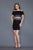 Primavera Couture - 3141 Multi-Colored Sequined Off-Shoulder Dress in Black and Multi-Color