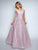 Nina Canacci - 3142 Beaded Lace and Floral Applique A-line Dress
