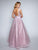 Nina Canacci - 3142 Beaded Lace and Floral Applique A-line Dress In Pink