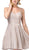 Dancing Queen - 3143 Sweetheart A-line Cocktail Dress in Pink and Gold