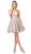 Dancing Queen - 3143 Sweetheart A-line Cocktail Dress in Pink and Gold