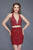 Primavera Couture - 3143 Two Piece Bedazzled Sheath Dress in Red