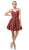 Dancing Queen - 3144 Double Strap Sweetheart Neck A-Line Glitter Dress In Red