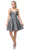 Dancing Queen - 3144 Double Strap Sweetheart Neck A-Line Glitter Dress In Gray