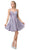 Dancing Queen - 3144 Double Strap Sweetheart Neck A-Line Glitter Dress In Purple