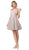 Dancing Queen - 3144 Double Strap Sweetheart Neck A-Line Glitter Dress In Pink and Gold