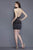 Primavera Couture - 3144 Rhinestone Accented Halter Fitted Dress in Black