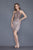 Primavera Couture - 3144 Rhinestone Accented Halter Fitted Dress in Pink