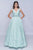 Nina Canacci - 3146 Illusion Plunging Neck Gem Embellished A Line Gown In Green