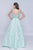 Nina Canacci - 3146 Illusion Plunging Neck Gem Embellished A Line Gown In Green