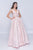 Nina Canacci - 3146 Illusion Plunging Neck Gem Embellished A Line Gown In Pink