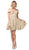 Dancing Queen - 3147 Off-Shoulder Embellished A-line Dress in Gold