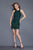 Primavera Couture - 3147 Beaded Foliage Motif Fringed Dress in Green