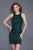 Primavera Couture - 3147 Beaded Foliage Motif Fringed Dress in Green