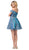 Dancing Queen - 3147 Off-Shoulder Embellished A-line Dress in Blue