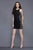 Primavera Couture - 3149 Sequined Rosette Adorned Short Dress in Black