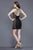 Primavera Couture - 3149 Sequined Rosette Adorned Short Dress in Black