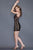 Primavera Couture - 3149 Sequined Rosette Adorned Short Dress in Black