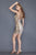 Primavera Couture - 3149 Sequined Rosette Adorned Short Dress in Neutral