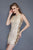 Primavera Couture - 3149 Sequined Rosette Adorned Short Dress in Neutral