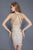 Primavera Couture - 3149 Sequined Rosette Adorned Short Dress in Neutral