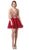 Dancing Queen - 3150 Appliqued Lace Bodice Tulle Dress In Red and Gold