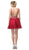 Dancing Queen - 3150 Appliqued Lace Bodice Tulle Dress In Red and Gold