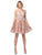 Dancing Queen - 3152 Embroidered Deep V-neck A-line Dress In Pink