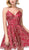 Dancing Queen - 3154 Trailing Glitter Motif A-Line Dress In Red