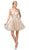 Dancing Queen - 3154 Trailing Glitter Motif A-Line Dress In Gold