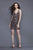 Primavera Couture - 3154 Bead Embellished V Neck Cocktail Dress in Black