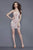 Primavera Couture - 3154 Bead Embellished V Neck Cocktail Dress in White