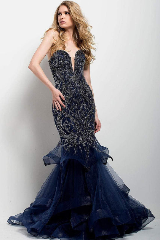 31551 Pearl Adorned Mermaid Gown