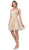 Dancing Queen - 3158 Embroidered Foliage Short A-Line Dress In Gold