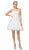 Dancing Queen - 3158 Embroidered Foliage Short A-Line Dress In White