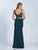Dave & Johnny - 3158 Two Piece Embellished V-neck Sheath Dress in Green