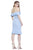Shail K - 31600 Ruffled Off-Shoulder Spandex Sheath Dress in Blue