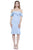 Shail K - 31600 Ruffled Off-Shoulder Spandex Sheath Dress in Blue