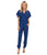 Donna Morgan - D2822M Kimono Sleeves Zip Front Chiffon Jumpsuit in Blue