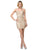 Dancing Queen - 3161 Embellished Deep V-neck Fitted Dress In Gold